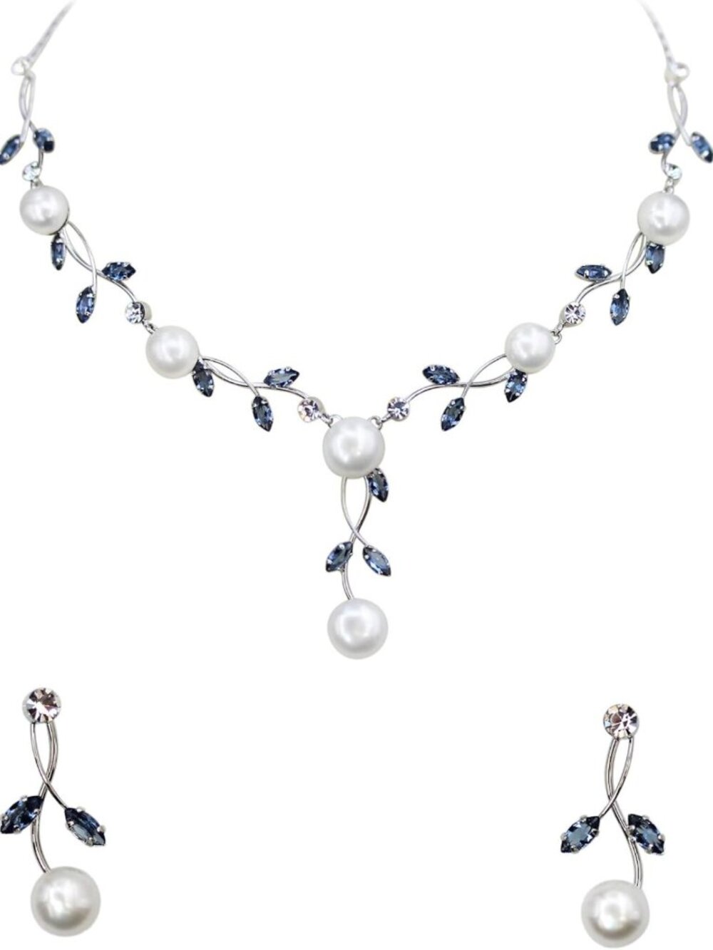Elegant Freshwater Pearl Floral Necklace & Earrings Set - Perfect for Any